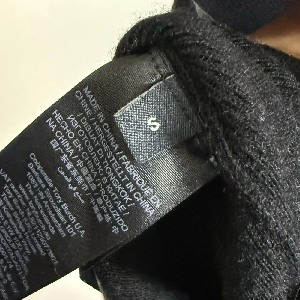 Tory Burch Poplin Collar Sweater Dress Black Wool Small